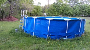 Goodbye, blue pool. I will drive the two miles to the lake this year.