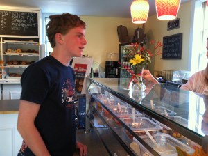Colby at the make-your-own-donut bar.